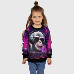 Свитшот детский DJ monkey - Neon city, цвет: 3D-черный — фото 2