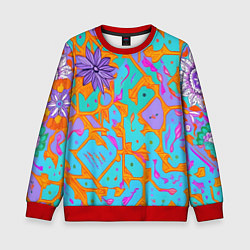 Детский свитшот Яркая абстракция цветы