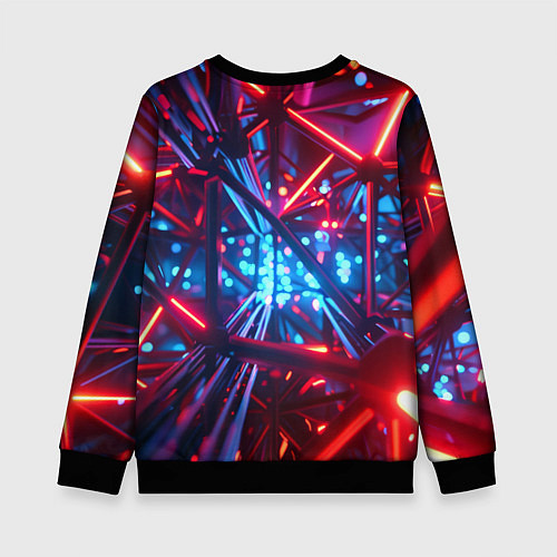 Детский свитшот Неоновые трубки / 3D-Черный – фото 2