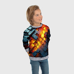 Свитшот детский Трехмерные кубики с разрушением, цвет: 3D-меланж — фото 2