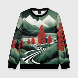 Свитшот детский Дорога на природу, цвет: 3D-черный