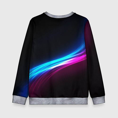 Детский свитшот Россия неоновые волны / 3D-Меланж – фото 2