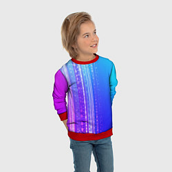 Свитшот детский Неоновая абстракция полосы, цвет: 3D-красный — фото 2