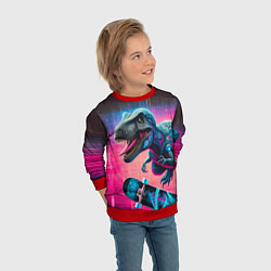 Свитшот детский Дино крутой скейтбордист - граффити, цвет: 3D-красный — фото 2