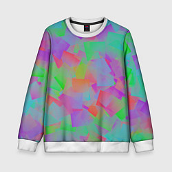Свитшот детский Разноцветные слайды - абстракция, цвет: 3D-белый