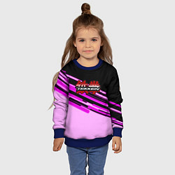 Свитшот детский Tekken pink line, цвет: 3D-синий — фото 2