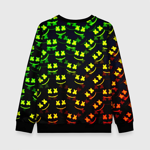 Детский свитшот Marshmello кислотный / 3D-Черный – фото 2