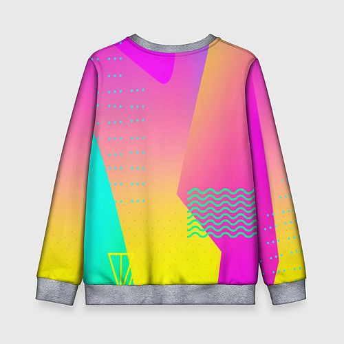 Детский свитшот Неоновая геометрия градиент / 3D-Меланж – фото 2