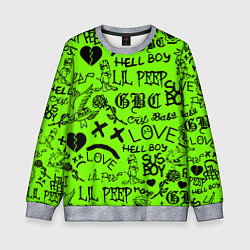 Детский свитшот Lil Peep кислотный паттерн