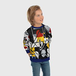 Свитшот детский Конструктивизм абстракция, цвет: 3D-синий — фото 2