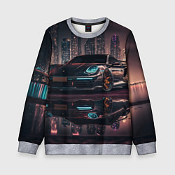 Свитшот детский Porshe night city, цвет: 3D-меланж