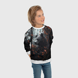 Свитшот детский Медведь в пасмурном лесу, цвет: 3D-белый — фото 2