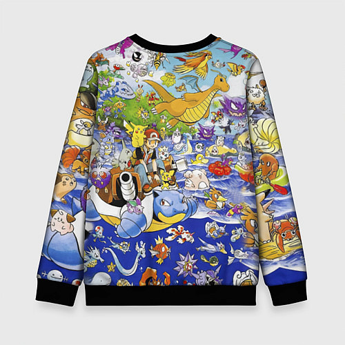 Детский свитшот Карманные монстры покемены / 3D-Черный – фото 2