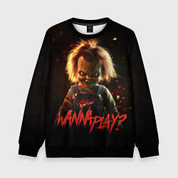 Свитшот детский Chucky wanna play?, цвет: 3D-черный