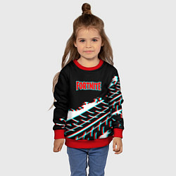 Свитшот детский Fortnite краски глитч, цвет: 3D-красный — фото 2