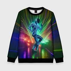 Свитшот детский Neon cyber dance - ai art fantasy, цвет: 3D-черный