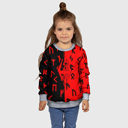 Свитшот детский Скайрим руны, цвет: 3D-меланж — фото 2
