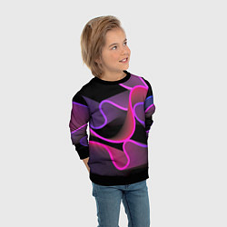 Свитшот детский Линейная геометрия, цвет: 3D-черный — фото 2
