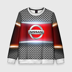 Свитшот детский Nissan авто текстура, цвет: 3D-белый