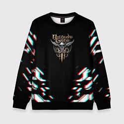 Свитшот детский Baldurs Gate glitch geometry, цвет: 3D-черный