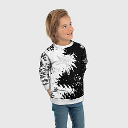 Свитшот детский Ведьмак снежинки, цвет: 3D-белый — фото 2