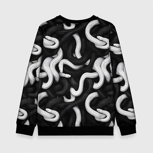 Детский свитшот Черные и белые змеи / 3D-Черный – фото 2
