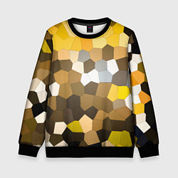Свитшот детский Желто белая мозаика, цвет: 3D-черный