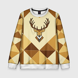 Свитшот детский Деловой олень, цвет: 3D-белый