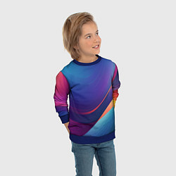 Свитшот детский Красивый градиент абстракция, цвет: 3D-синий — фото 2
