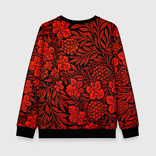 Детский свитшот Красная рябина / 3D-Черный – фото 2
