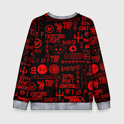 Детский свитшот Twenty one pilots pattern rock steel / 3D-Меланж – фото 2