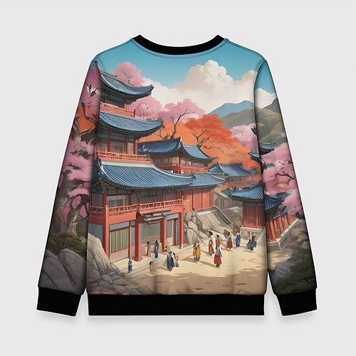 Детский свитшот Чосон иллюстрация / 3D-Черный – фото 2