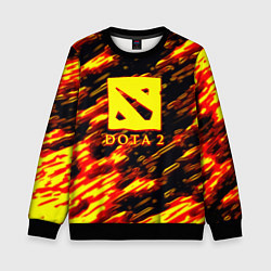 Свитшот детский DOTA2 огенный стиль текстура, цвет: 3D-черный
