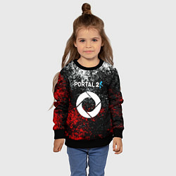 Свитшот детский Portal брызги красок, цвет: 3D-черный — фото 2