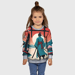 Свитшот детский Самурай на рассвете, цвет: 3D-меланж — фото 2