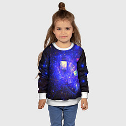 Свитшот детский Космическая абстракция звезды, цвет: 3D-белый — фото 2