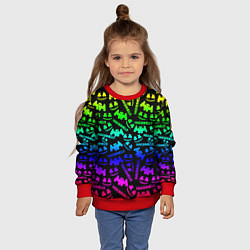 Свитшот детский Marshmello neon steel pattern, цвет: 3D-красный — фото 2