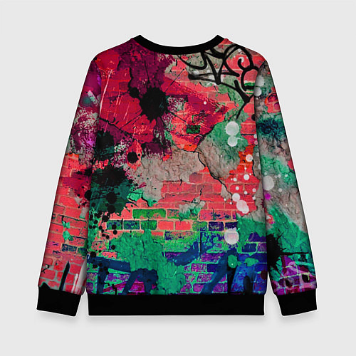 Детский свитшот Майк Тайсон граффити / 3D-Черный – фото 2
