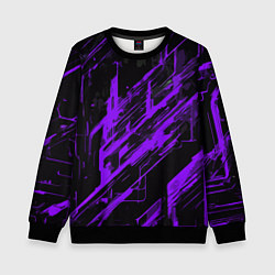 Свитшот детский Purple stripes on a black background, цвет: 3D-черный