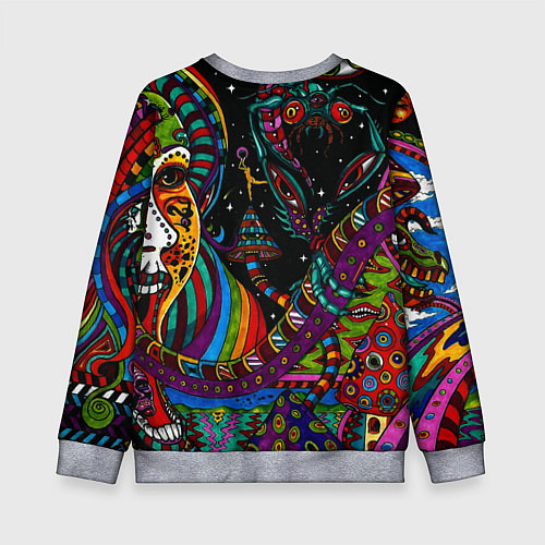 Детский свитшот Оптический узор девушка / 3D-Меланж – фото 2