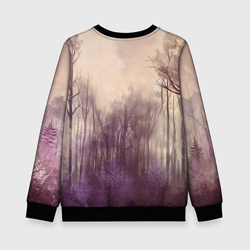 Детский свитшот Мишка в пасмурном лесу / 3D-Черный – фото 2