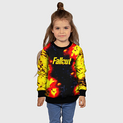 Свитшот детский Fallout огненные краски стиль, цвет: 3D-черный — фото 2