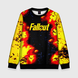 Свитшот детский Fallout огненные краски стиль, цвет: 3D-черный