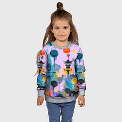 Свитшот детский Фантазийный японский паттерн, цвет: 3D-меланж — фото 2