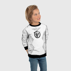 Свитшот детский Benfica white poly, цвет: 3D-черный — фото 2