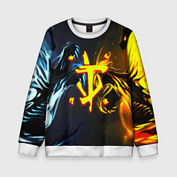 Свитшот детский Doom logo monster, цвет: 3D-белый