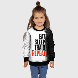 Свитшот детский Eat sleep train repeat, цвет: 3D-черный — фото 2