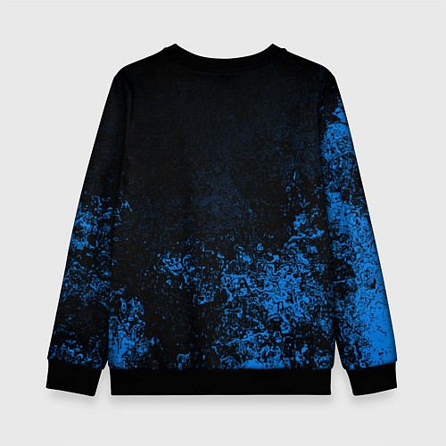 Детский свитшот Horizon: Zero Dawn синие брызги красок / 3D-Черный – фото 2