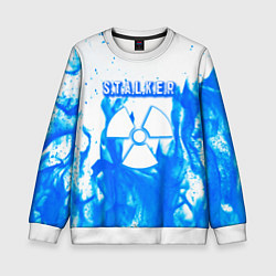 Свитшот детский Stalker голубой огонь, цвет: 3D-белый