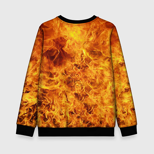 Детский свитшот Весь в огне / 3D-Черный – фото 2
